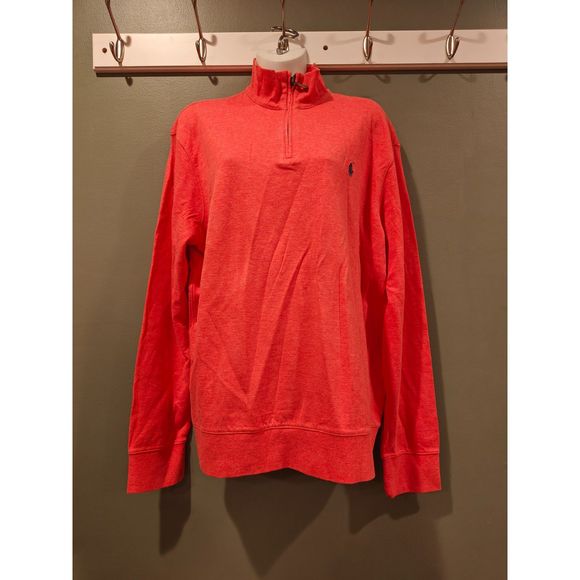 NWT Polo ralph lauren coral 1/4 zip pullover large - Picture 1 of 2